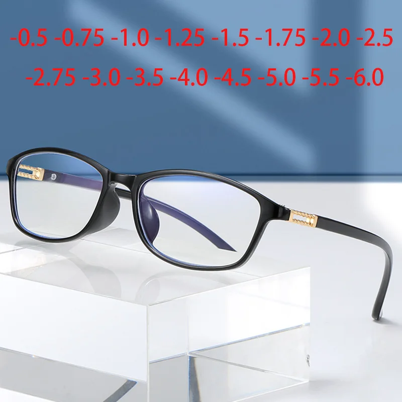 -1.0-1.5-2.0-2.5-3.0 Hogy -6.0 Átlátszó Kész Rövidlátás Szemüveg Férfiak, Nők, Fekete Szemüveg Receptem Rövidlátó Szemüveg