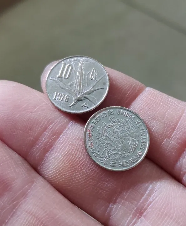15mm Mexikó 10 Cent Amerika Érmék Régi Eredeti Ritka Érme, Emlékérme Kiadás 100% Igazi