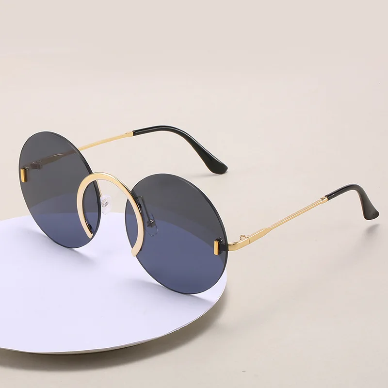 2021 forró eladó új személyiség, a nők sunglasse kerek napszemüveg vásárlás divat óceán színű fém kiegészítők napszemüvegek UV400
