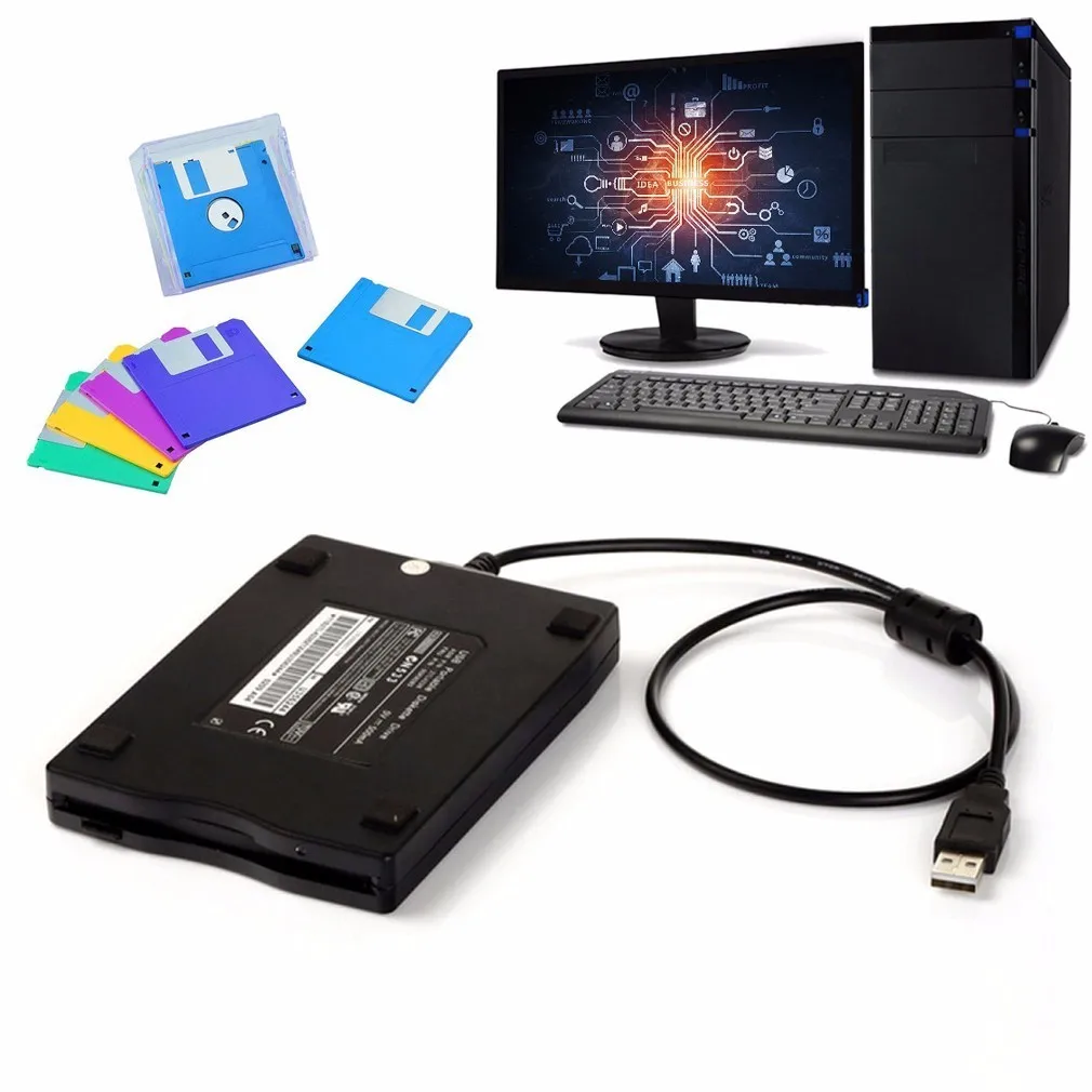 3,5 hüvelykes 1.44 MB FDD Fekete USB Hordozható Külső Felület Hajlékonylemez FDD Külső USB Hajlékonylemez-Meghajtó Laptop