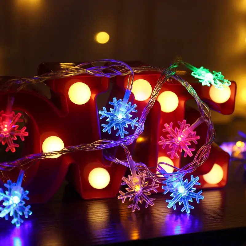 3/6/10M LED Karácsonyi Fények Hópehely String Fény Tündér String Dekoratív Lámpák, Parti, Esküvő, Karácsony Fa Dekor Lámpa
