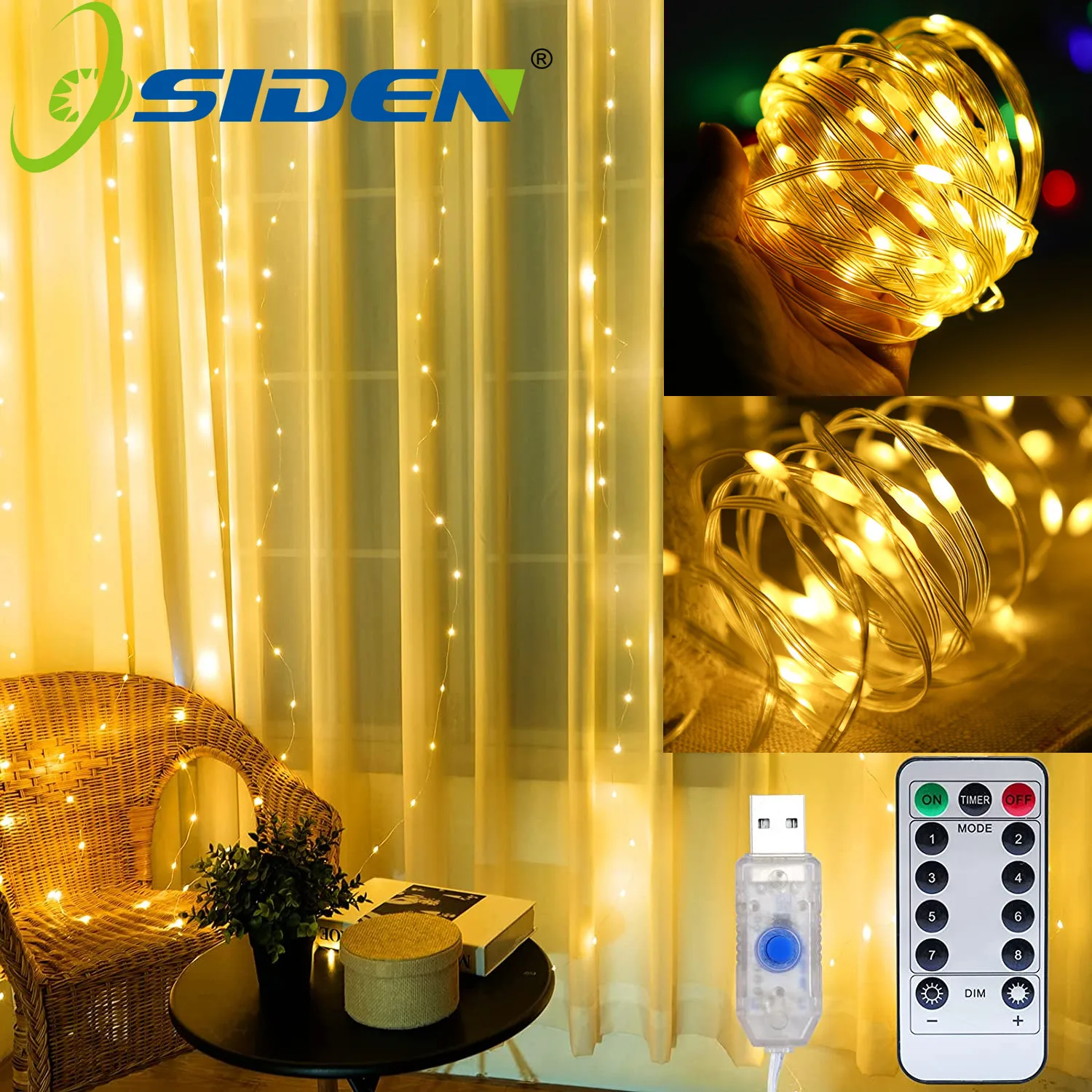 3M USB Függöny LED String Fények Tündér Karácsonyi Dekoráció Távirányító Esküvői Garland Lámpa Ünnep Hálószoba