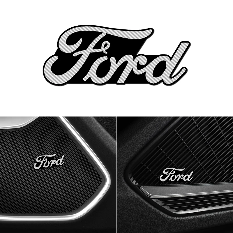 4db Autó 3D-s, fém Alumínium audio díszíteni Jelkép Matricák Ford focus Fiesta ranger mondeo univerzális Automatikus Tartozékok