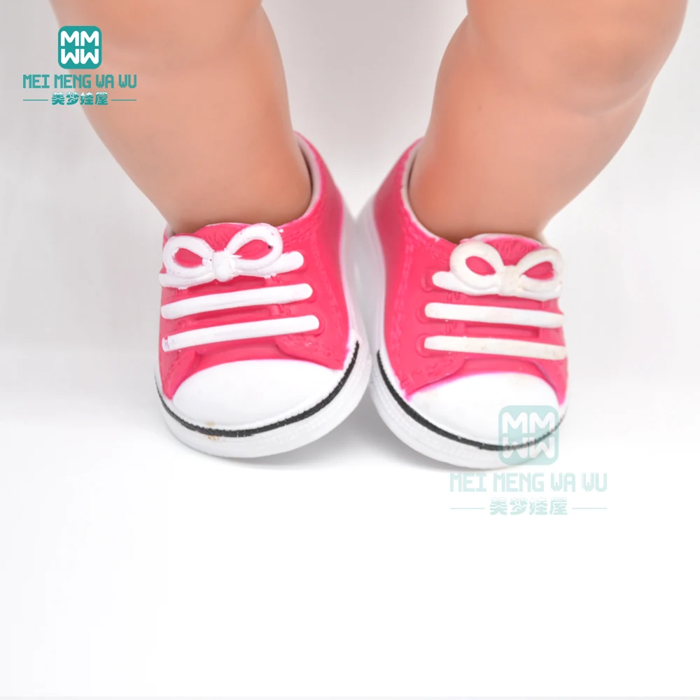 7,5 cm-es Cipő Babák piros gumi sport baba cipő illik 17inch 43 cm újszülött baba kiegészítők, Amerikai baba