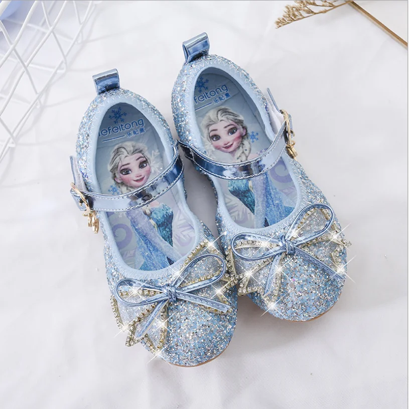 A Disney Új Fagyasztott Elsa Anna Lány Szandál A Csillogó Íj Disney Hercegnő Gyerekek Puha Cipő