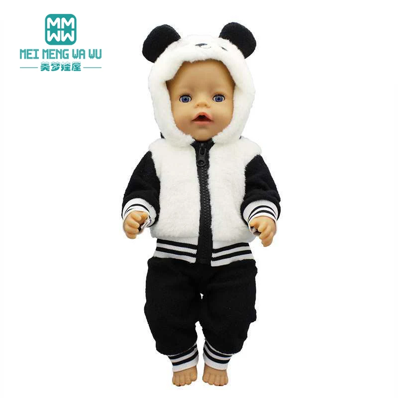A ruhák a babák illik 43-45cm baba újszülött baba kiegészítők Panda alkalmi ruha ruha a Lány ajándék