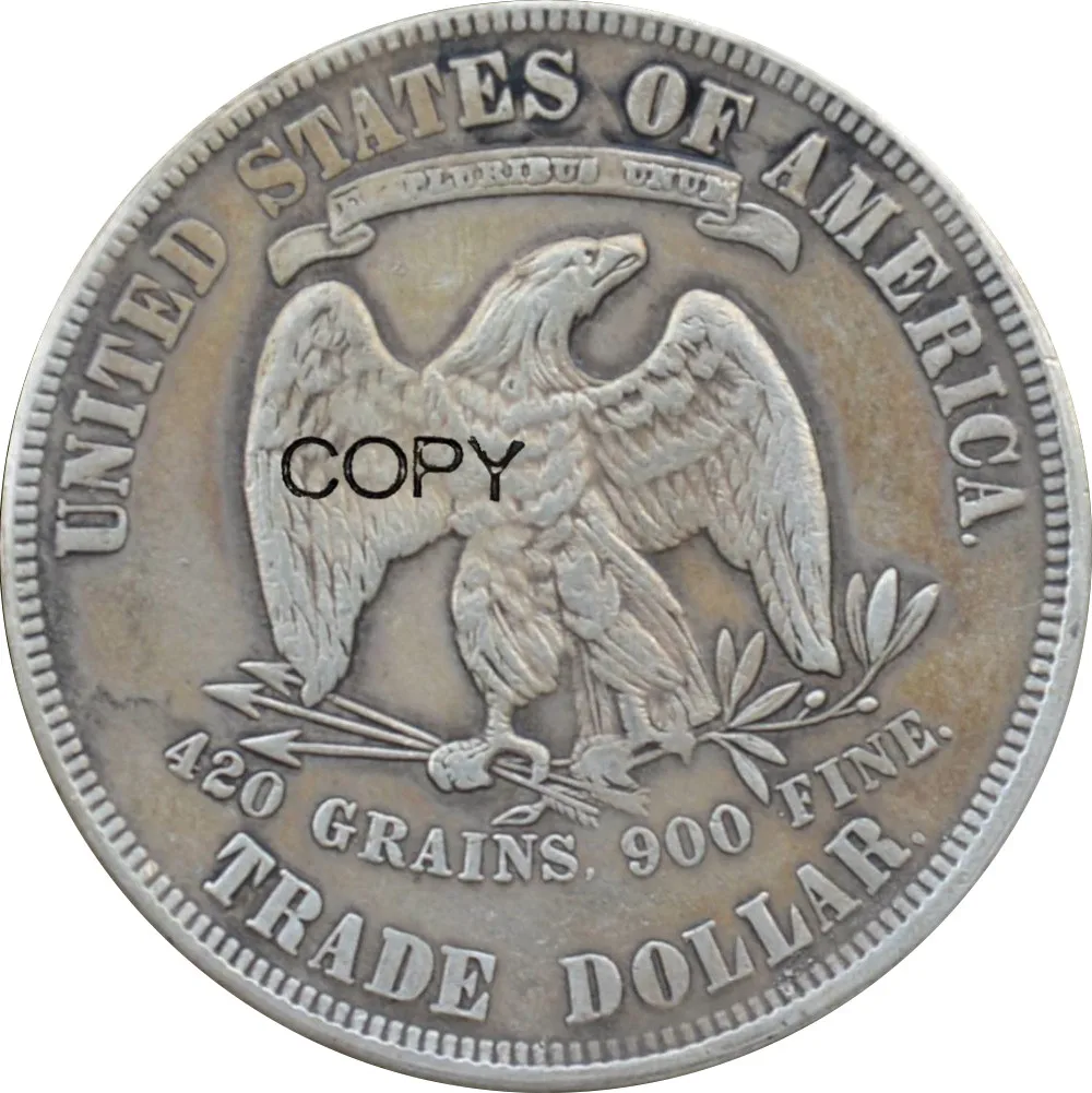 Amerikai Egyesült Államok 1878 Kereskedelmi Dollár Réz Ezüst Bevonatú Másolás Érmék