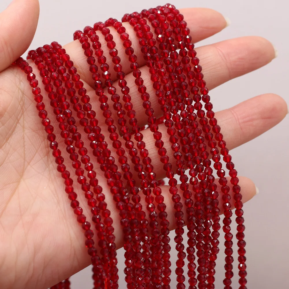 Csiszolt Kő Gyöngyök Szakasz Mély Piros Spinels Kő Gyöngyök DIY Ékszerek Készítése Karkötő, Nyaklánc Kiegészítők Ajándék Méret 3mm