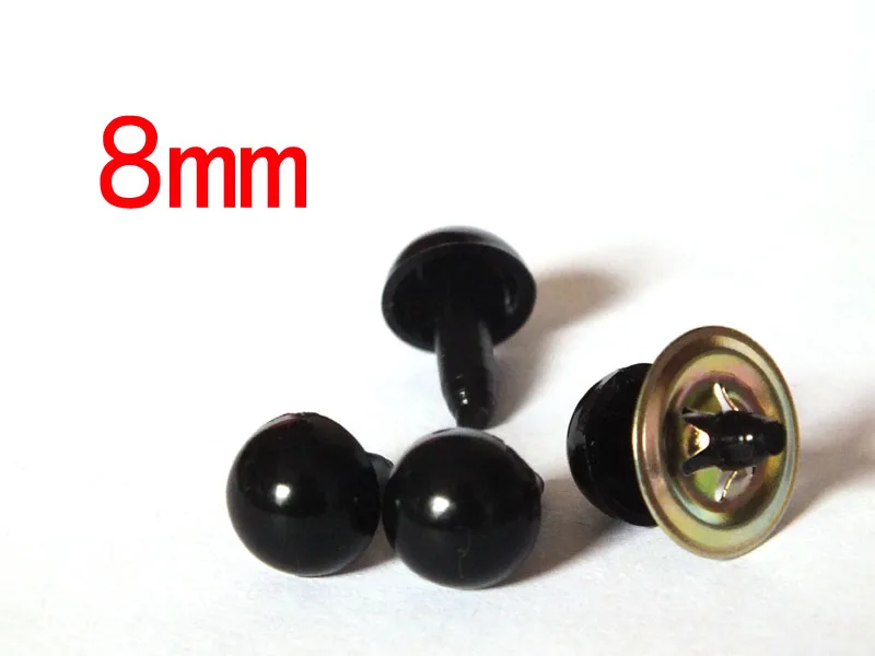 DIY Játék Tartozékok---8 mm-es kerek fekete biztonsági szem a wahser vagy anélkül mosó lehet választani