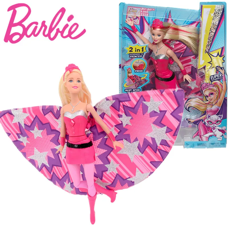 Eredeti Barbie Hercegnő Rendkívüli Super Power Szikra, Baba Játék Meghatározott Repülő Baba Ruhák Kiegészítők Lányok Ajándék CDY61