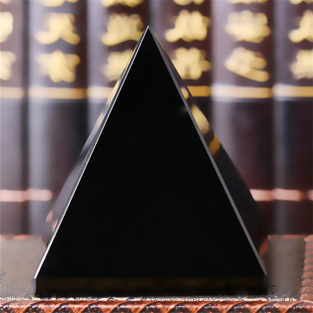 Fekete Obszidián Gyógyító Piramis Természetes Kristály Kő Díszek Anti-stressz, Nyugalmat, Tiszta Obszidián Energiát Nappali