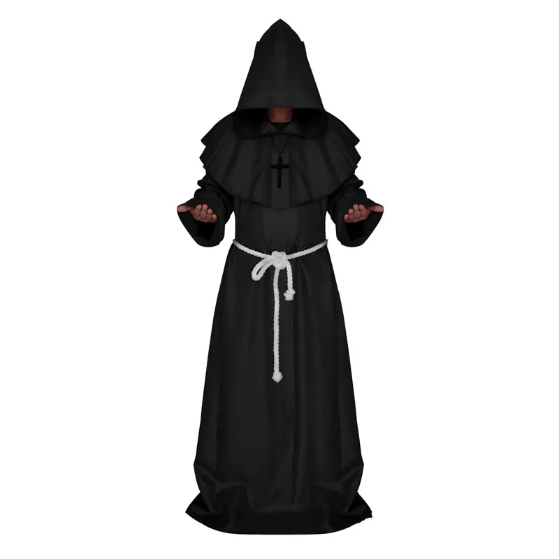 Férfi Halloween Jelmezek Felnőtt Gótikus Varázsló Díszes Cosplay Jelmez Európai Vallási Pap Köntös Egységes Ingyenes Szállítás