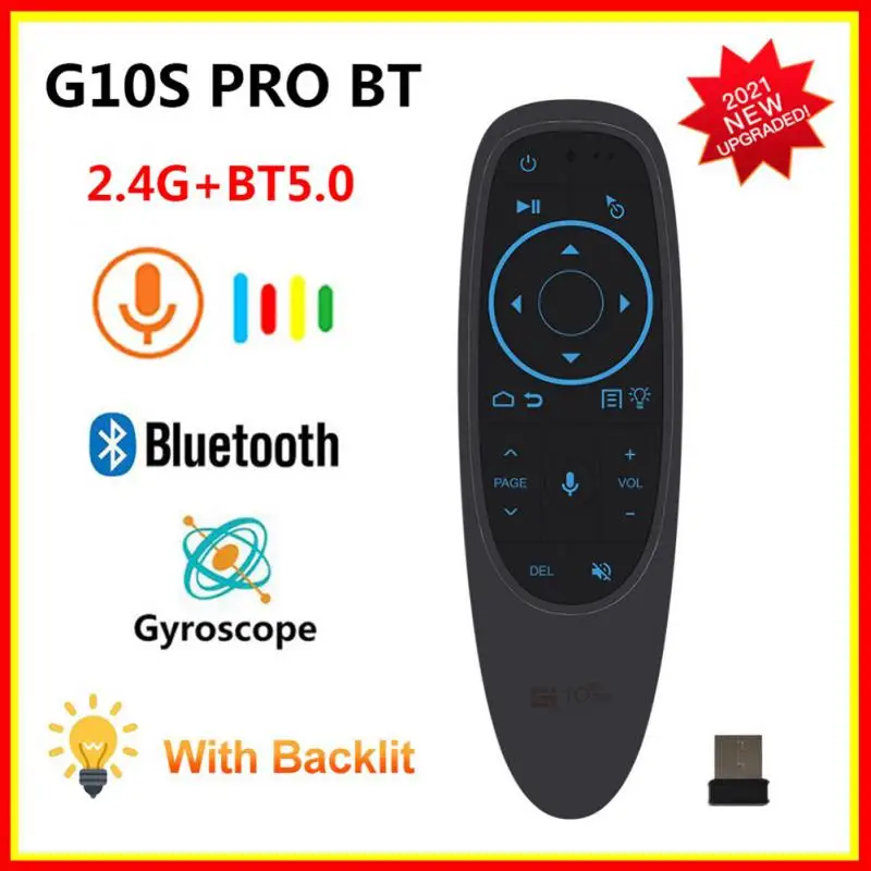 G10S Pro/BT Hang Távirányító 2.4 G Bluetooth-kompatibilis Vezeték nélküli Légi Egér Giroszkóp IR Tanulás Android Tv Box HK1 H96