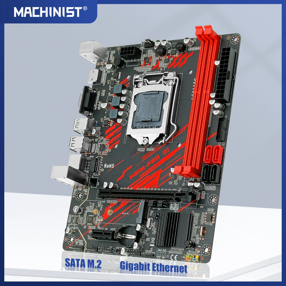 GÉPÉSZ H81 Alaplap LGA 1150 Nvme M. 2 Slot Támogatás Core i3 i5 i7/Xeon E3 V3 Processzor DDR3 RAM H81M-S1 PRO