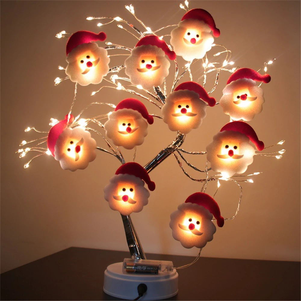 Karácsonyfa LED String Fény Lámpás Karácsonyi Dekoráció Hóember Mikulás Fények, Díszek House Party Fesztivál DIY Dekoráció