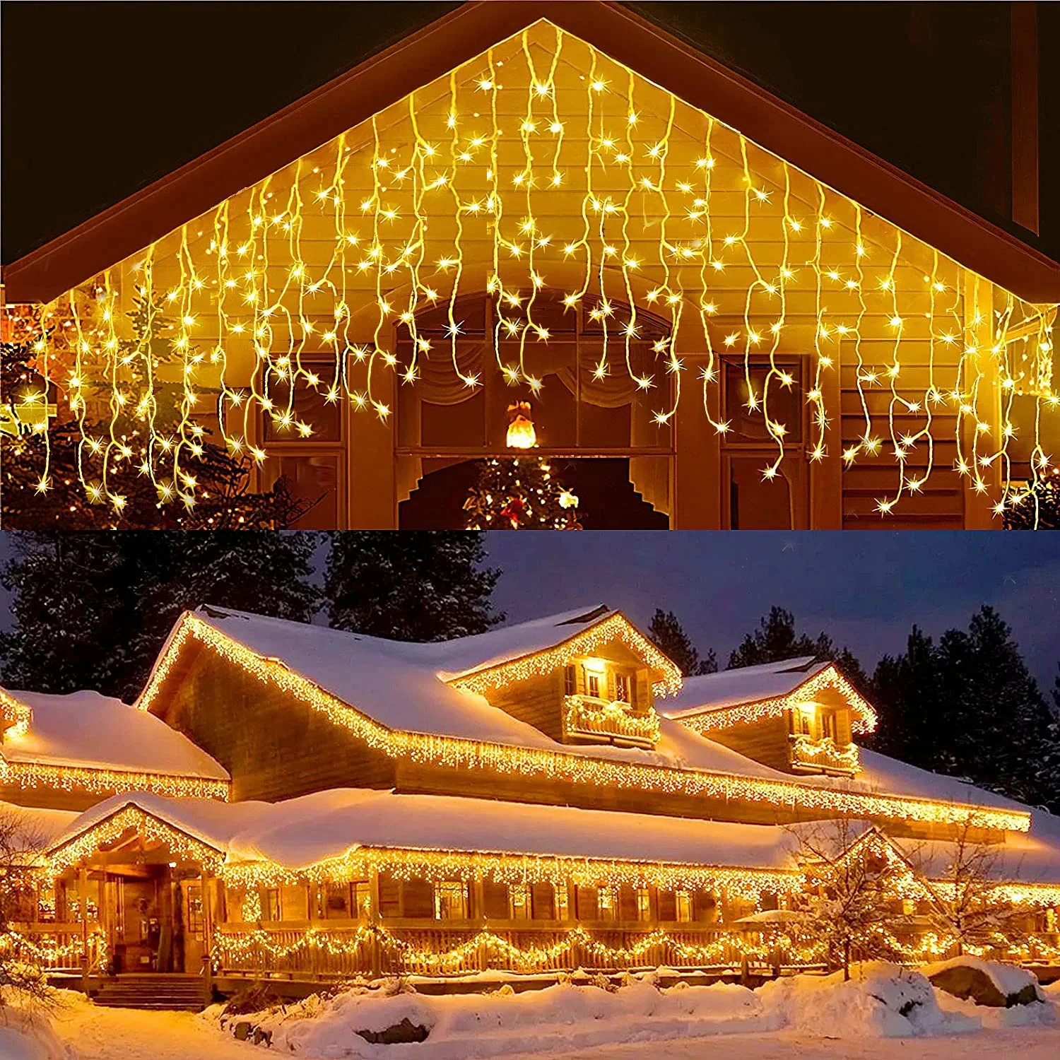 Karácsonyi Dekoráció Garland 2022 újévi Ünnep String Fények, Esküvő, Szoba Decor Jégcsap LED Lámpák Tündér Fény Kert, Dekoráció