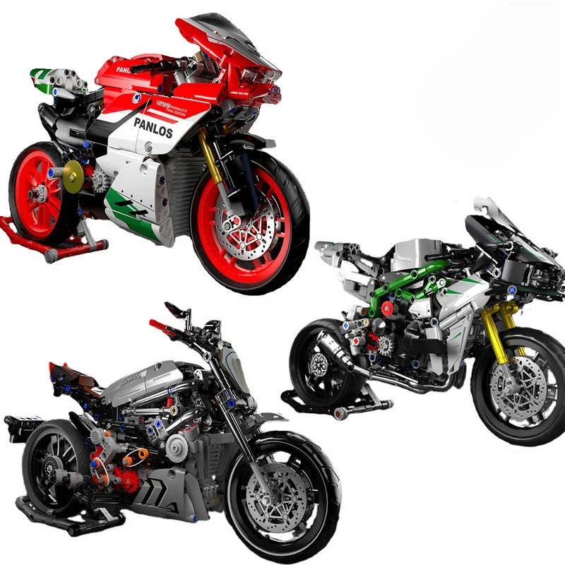 Kreatív Kawasaki Ninja Ducati Diavel Motorkerékpár Sport Építőkövei Készletek Tégla Klasszikus Modell Gyerekek Játék A Gyermek Ajándék