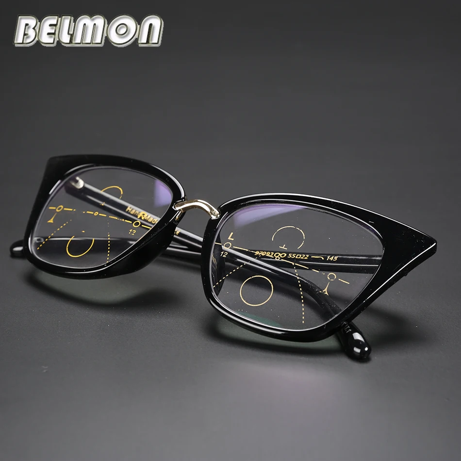 Olvasó Szemüveg Nők Multi-Fokális Progresszív Presbyopic Macska Szem, a Szemüveg, a Női Szemüveg +1.0+1.25+1.50+1.75+2.00+2.25 RS045