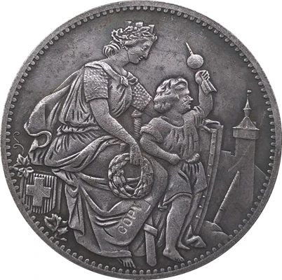 Svájc 5 Franken Felvételi Fesztivál 1865 érmék másolat