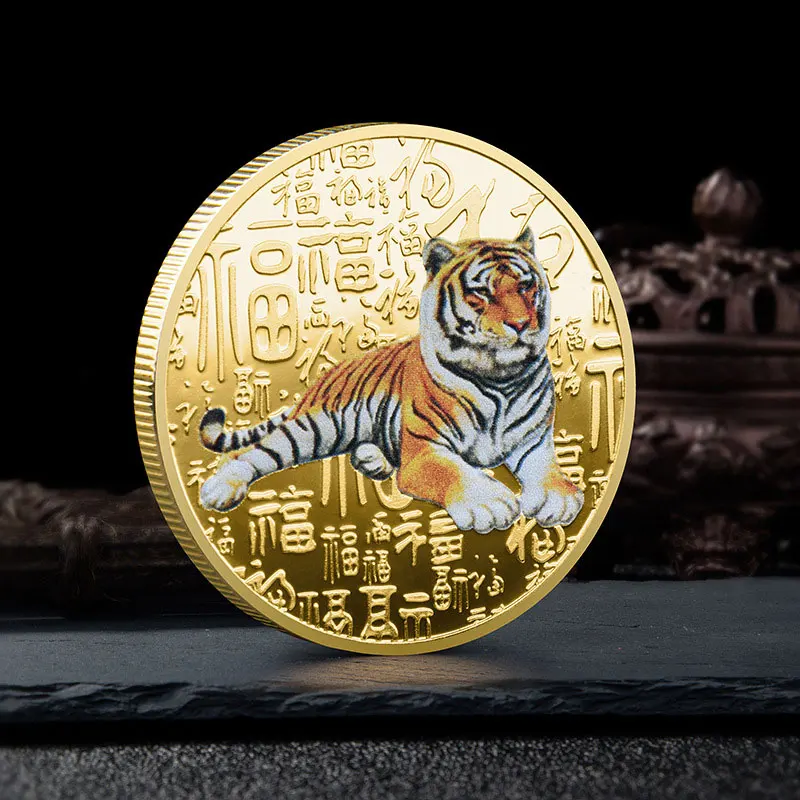 Tizenkét Zodiákus Tigris Érme Ajándék Emlékérme Gyűjtők Arany Ezüst Eredeti 2022-Ig Kína Új Évet Kínai Kultúra