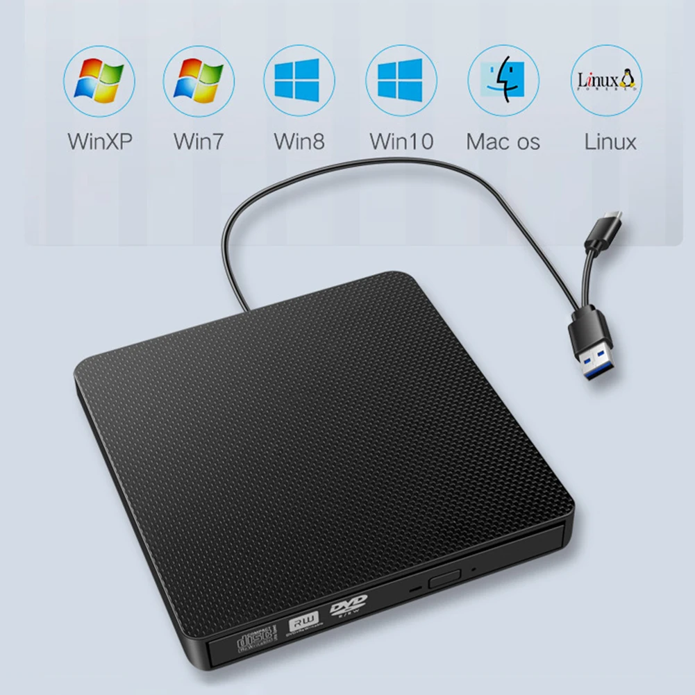 USB 3.0 C Típus Slim Külső DVD-ROM, CD-RW Író Optikai Meghajtó Író-Olvasó Asztali Laptop PC Számítógépek
