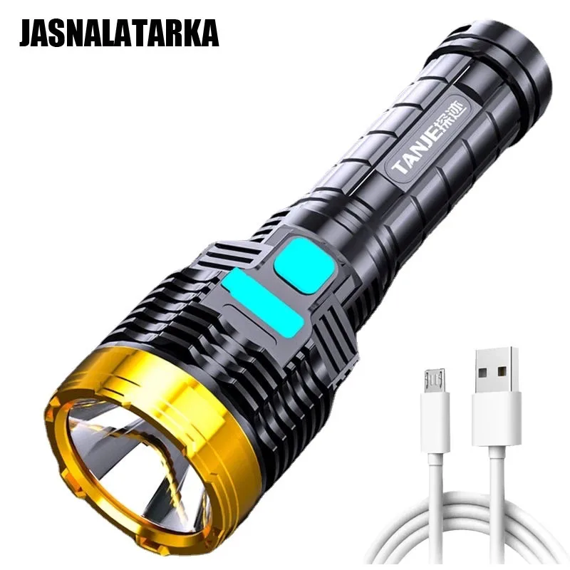 USB Újratölthető, nagy Teljesítményű LED-es Zseblámpa Taktikai Világító Fáklya Magasság Lámpa Zseblámpa, Kempingezni, Horgászni COB Oldalán Könnyű, Hordozható