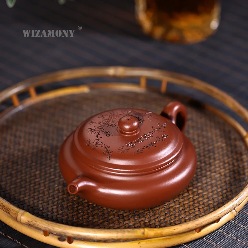 WIZAMONY nagykereskedelmi Yixing királyság Wang kézzel készített teáskanna érc Dahongpao Meixiang flatbellied pot háztartási teás készlet