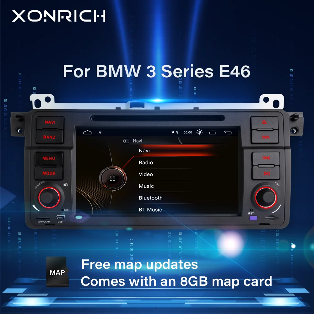 Xonrich 2 Din Car DVD Multimédia Lejátszó BMW E46 M3 Rover 75 Coupe 318/320/325/330 fejegység, RDS Sztereó Ingyenes Térkép Kártya 8GB
