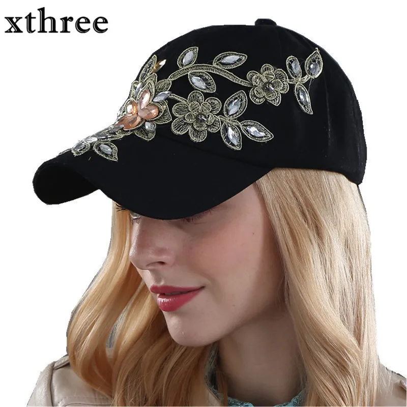 Xthree nagykereskedelmi őszi divat Farmer Baseball sapka Sport Kalap sapka vászon Snapback sapka kalap a nők, jó minőségű