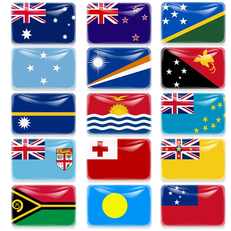 Óceánia ország Zászlóját, Hűtő Mágnes, Ausztrália, Új-Zéland Fidzsi-szigetek Mikronézia, Nauru Szamoa Vanuatu Palau Kiribati Tonga Tuvalu